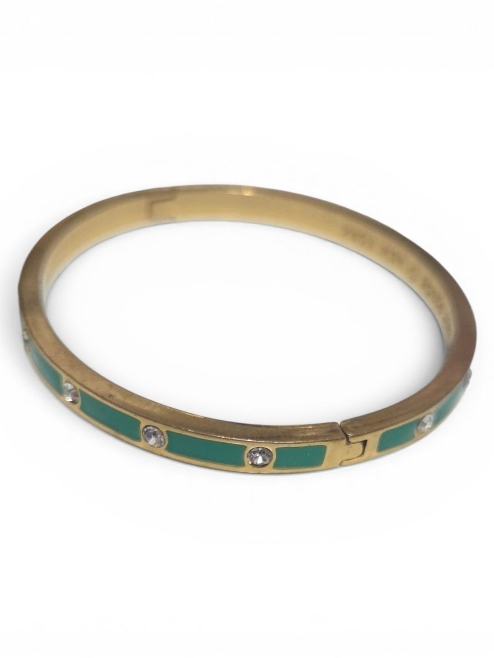 kate spade Gold-Tone Bangle with Teal Enamel and Crystal Accents